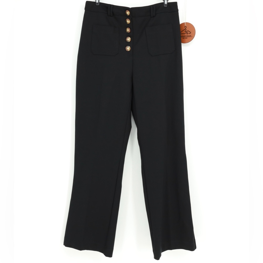 HOUSE OF HARLOW 1960 Wide Leg Button Front Patched Pockets Pants